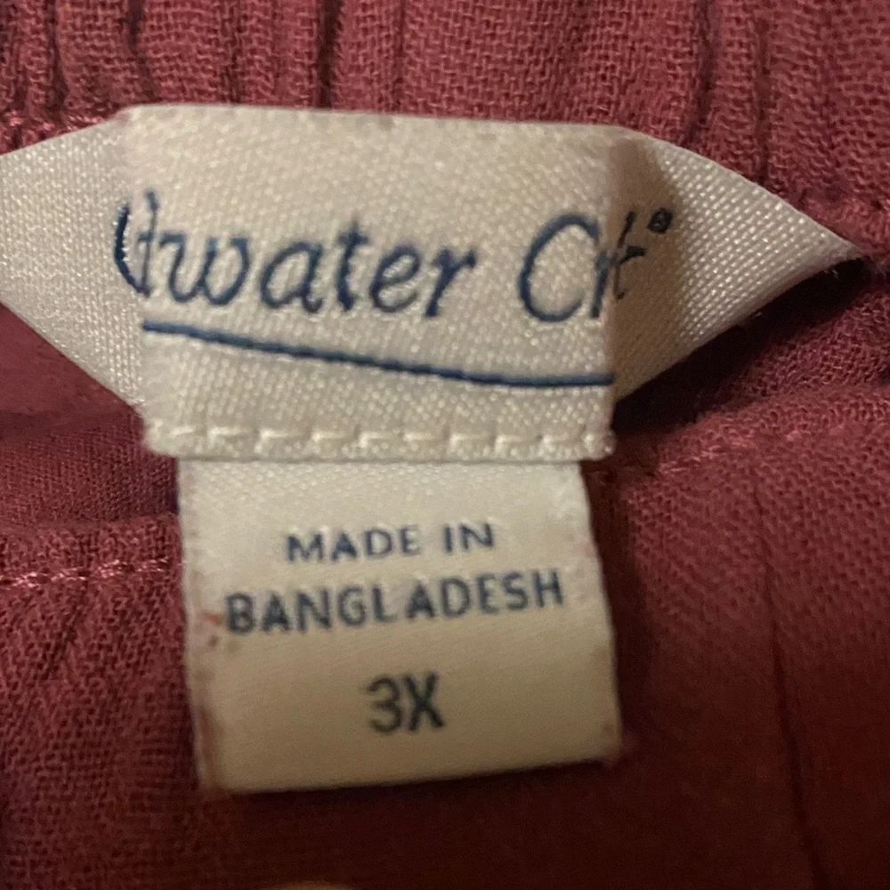 Coldwater Creek 3X Comfy Cotton Burgundy Capris Stretchy Casual Athleisure - Picture 2 of 11